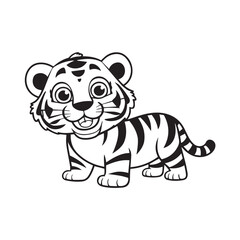 Cute Tiger vector silhouette