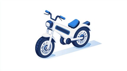 Obraz premium Stylish electric bike with a sleek design and vibrant blue accents.