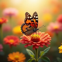 Obraz premium butterfly on flower