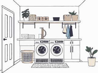 Functional Minimalist Laundry Room Storage Solutions