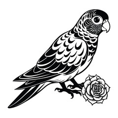 Parrot and Rose Tattoo Design 2