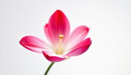 Obraz premium A single vibrant bloom, petals unfurled, set against pure white, flora, wallpaper