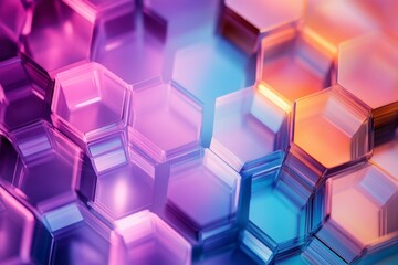 Colorful 3D Hexagonal Abstract Design