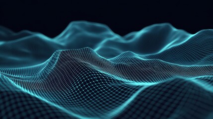Fototapeta premium Trendy abstract wireframe illustration with intertwined lines and depth, suitable for tech-inspired art