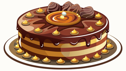 Chocolate Cake Isolated on White