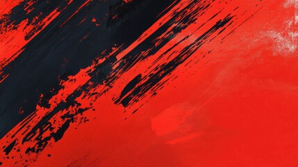 Red and black color background, brush stroke, grunge style, minimalistic design, epic wallpaper