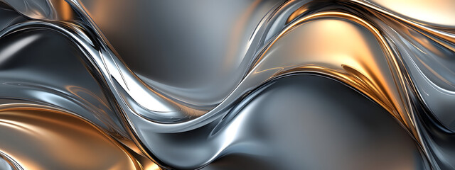 Obraz premium A sophisticated background with sleek, metallic gray and gold accents 