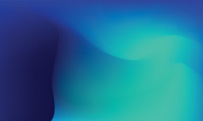 Blue-green gradient studio room, abstract background pattern, walls and floor reflect neon lights, dark tones and feel speed of digital technology