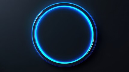 blue circle light frame on black background.Blue light effects on round placeholder for your text on dark background.a blue glowing circle.for futuristic or technology-themed designs.