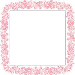 Pink floral border framing white background for elegant design