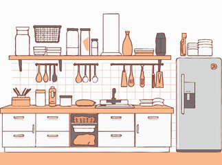 Fototapeta premium Streamlined Kitchen Organization Essentials