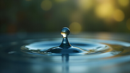 Water Drop Impact, Ripple Effect in Motion