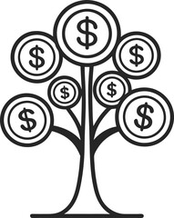 Fototapeta premium money-tree-editable-stroke-outline-icon-isolated