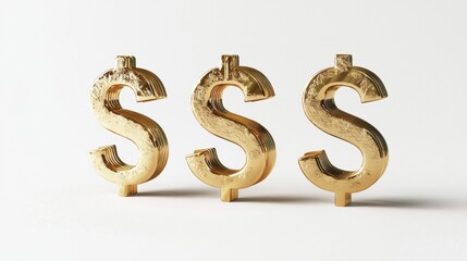 Golden Dollar Signs Symbolizing Wealth and Prosperity