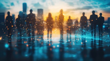 Global business network connecting people on worldwide