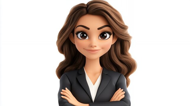 Confident Young Woman 3D Render Portrait