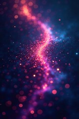 Fototapeta premium Beautiful cascade of multicolored points in infinite space, gradient, illustration