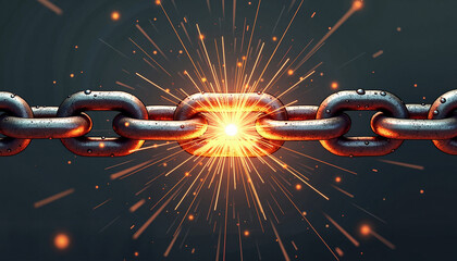  Broken Chain Symbolizing Freedom, Strength, and Breaking Barriers  

