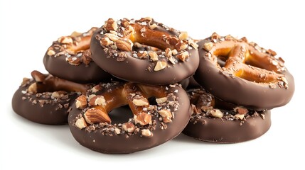 chocolate donut isolated on white