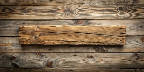 Naklejka premium Rustic Weathered Wood Plank on Aged Wooden Background, Ideal for Text or Design Elements