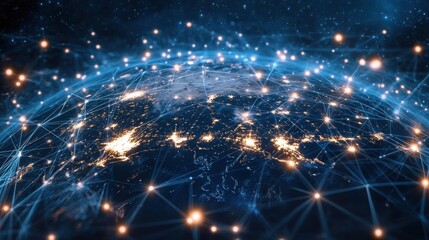 global business network connections corporate networking concept illustration digital art