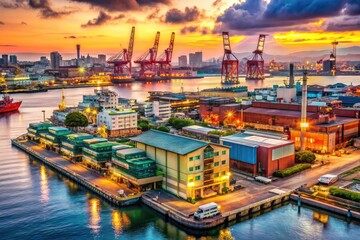 Fototapeta premium Yokohama Port: Japan's Historic Gateway - Dramatic Documentary Photography