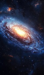 Obraz premium a blue and orange nebula in space