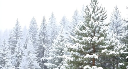 Pine forest covered in snow