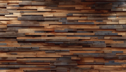 Wooden Plank Background with Natural Grain. Wooden wall. Wood texture. Dark wooden background with planks of wood.