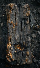 a piece of wood with a glowing surface
