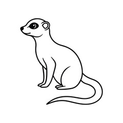 A cute meerkat line art vector illustration