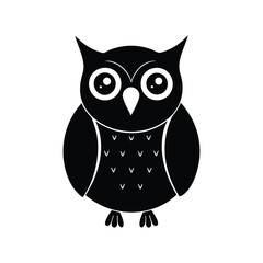 A cute owl silhouette vector art illustration
