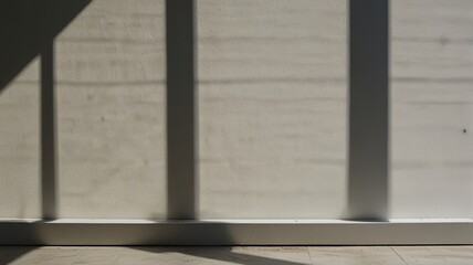 Window Shadow Cast on White Wall Background