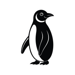 penguin silhouette vector art illustration