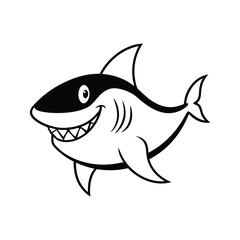 Shark silhouette vector illustration B