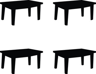 table isolated silhouette unique vector 
