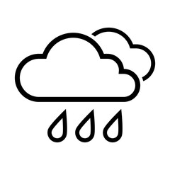 rainy weather icon symbolizing heavy rain and overcast conditions.