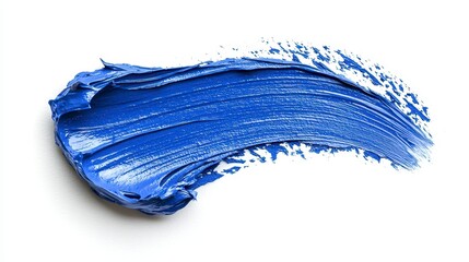 Cobalt Blue Paint Swirl on White Background