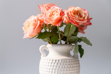 bouquet of red roses in vase