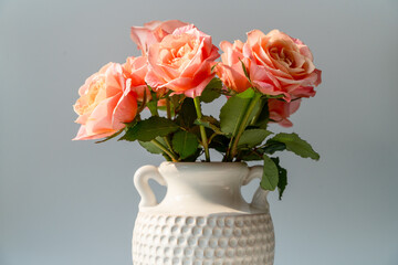 bouquet of red roses in vase