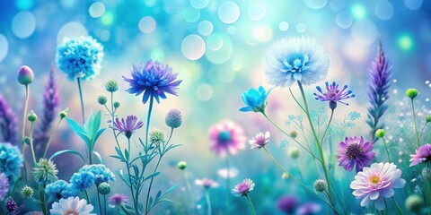 Obraz premium Enchanted Meadow A Serene Vision of Pastel Blossoms in a Dreamlike Field of Delicate Flowers, Softly Illuminated by a Magical, Ethereal Light