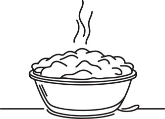 Shepherd's Pie Vector Art - Elegant Line Drawing Design