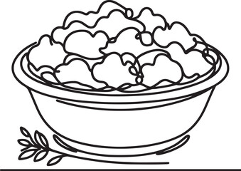 Shepherd's Pie Vector Art - Elegant Line Drawing Design