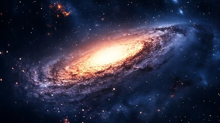 Fototapeta premium a blue and orange nebula in space