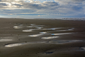 Wadden at island Juist far horizon, Germany