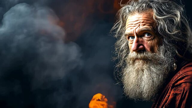 The beloved disciple of God in the Patmos island being inspired by the Holy Spirit to write the book of Revelation 4K