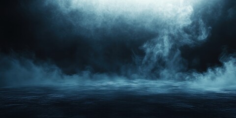 Fototapeta premium Mysterious Dark Ocean with Ethereal Mist and Fog in a Surreal Atmosphere Creating a Dreamlike Underwater Scene Ideal for Fantasy or Horror Projects