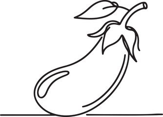 Minimalist Eggplant Outline | Elegant Vector Illustration