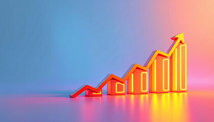 Upward Trending Graph Showing Business Growth and Success