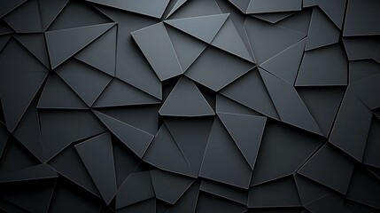Fototapeta premium Abstract Geometric Pattern of Dark Triangles and Angular Shapes on a Textured Background Surface
